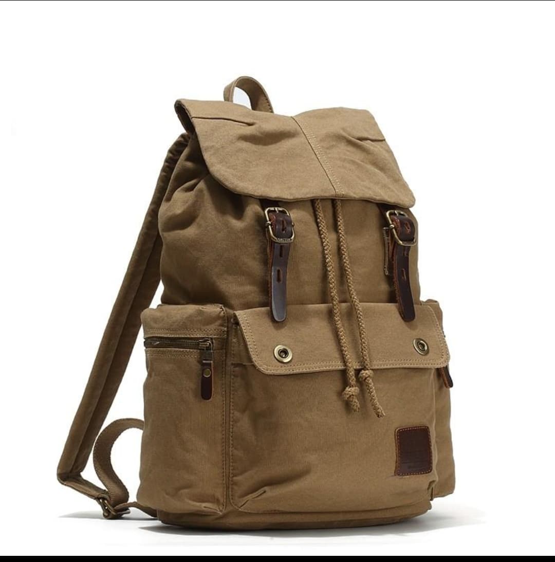 Drawstring canvas rucksack