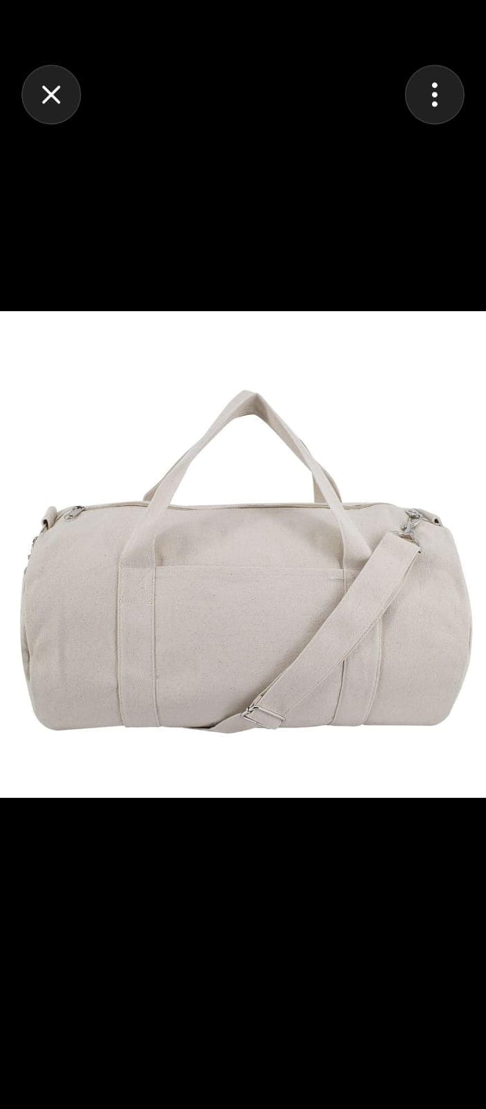 Canvas duffel bag, plain finish