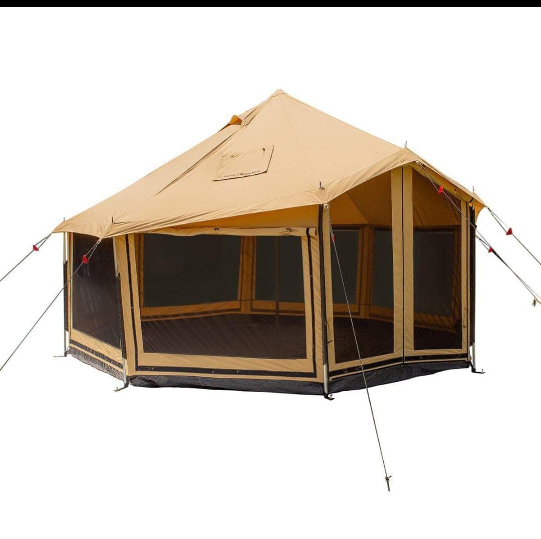 Octagonal screened canvas gazebo