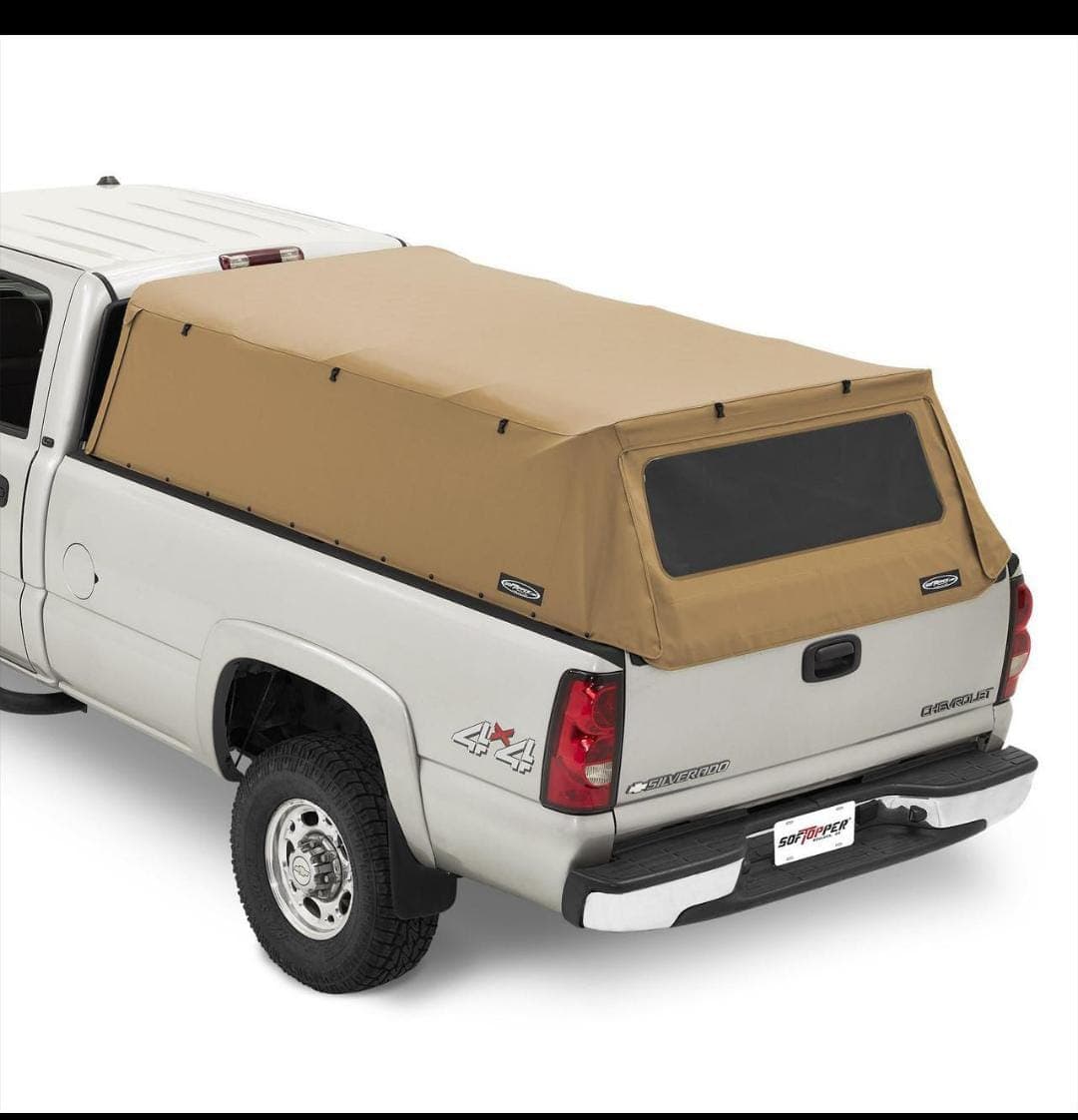 Canvas truck-bed cap