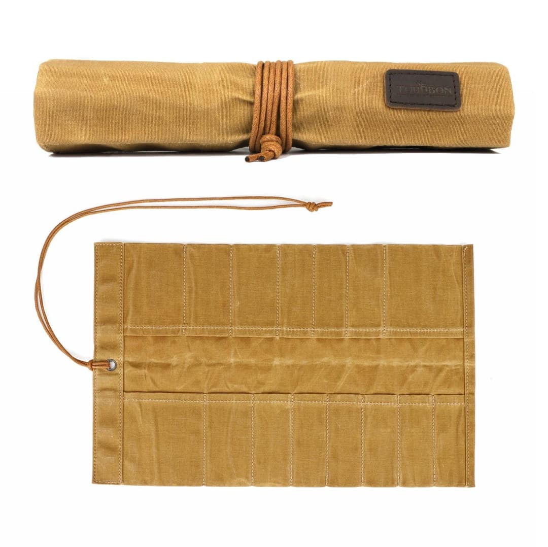 Waxed canvas tool roll